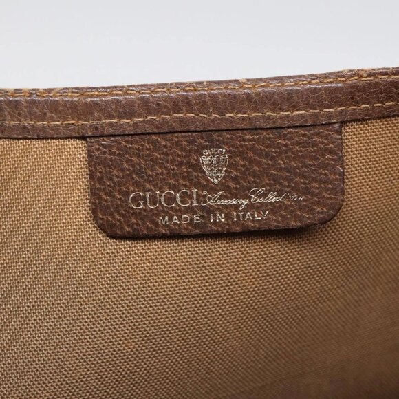 GUCCI GG Supreme Web Sherry Line Tote Bag PVC Beige 001 080 494 Auth 89539 - Picture 10 of 16